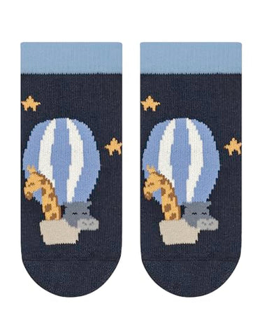 FALKE Unisex baby Stoppersocken Baby Balloon Animals B Hp Baumwolle rutschhemmende Noppen 1 Paar, Blau Space Blue 6116, 62-68 im Sale